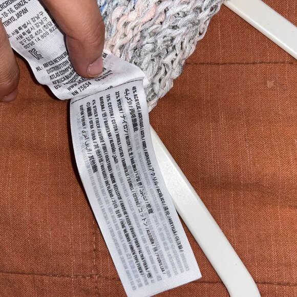 Abercrombie & Fitch Womens Pastel Striped Knit Sweater M/L Lightweight Open Weav - Picture 8 of 9